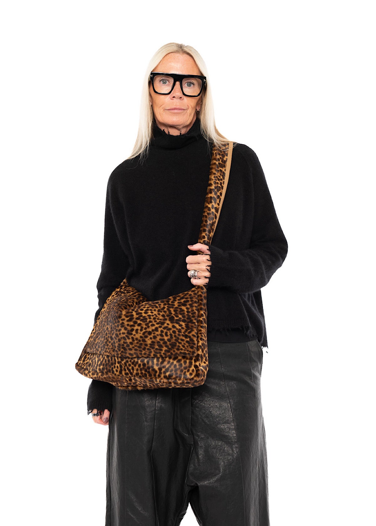 LEOPARD LEATHER CROSSBODY BAG