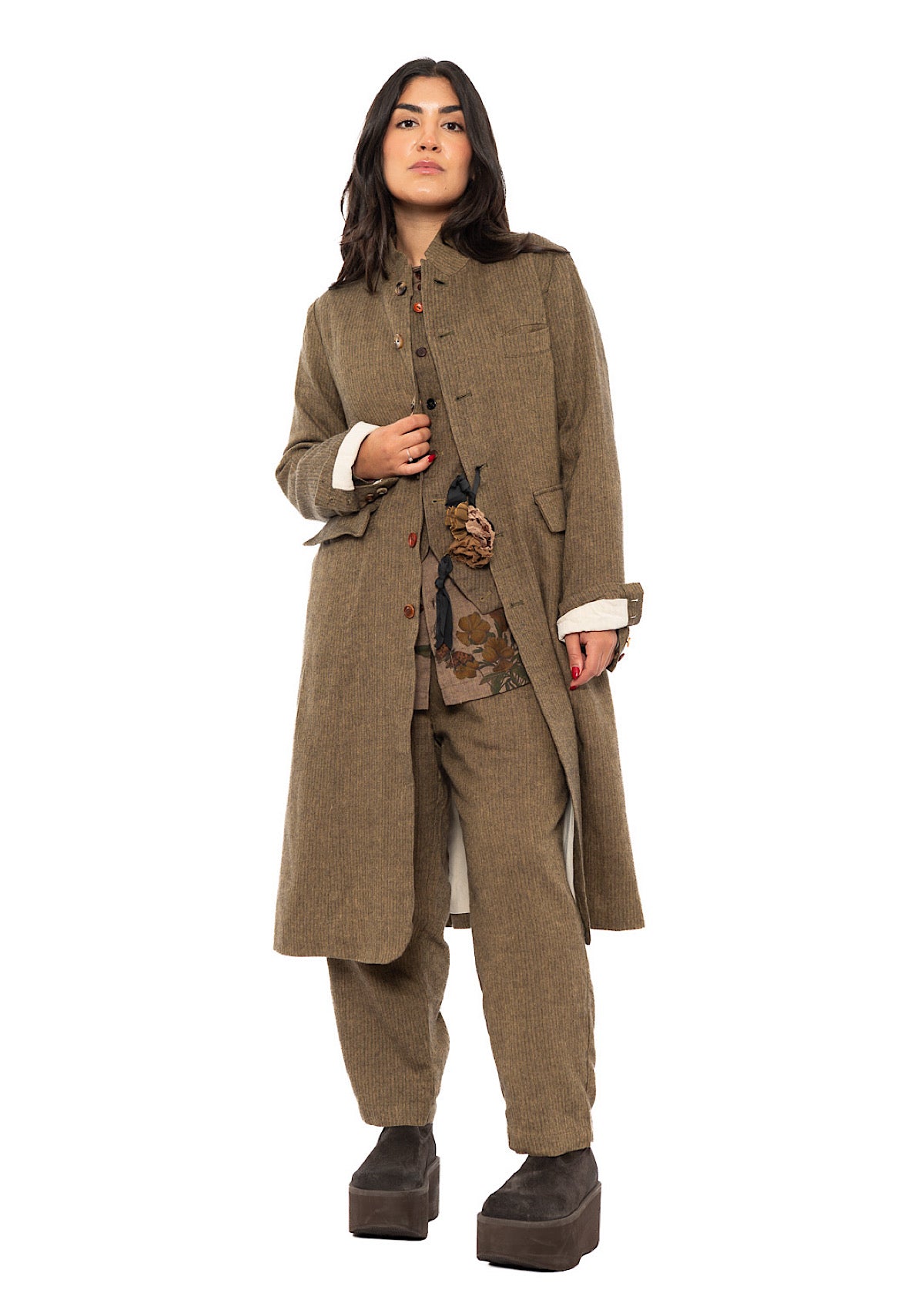 LONGLINE HERRINGBONE COAT