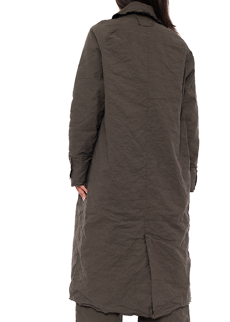 SIGNATURE CRINKLE LONGLINE COAT