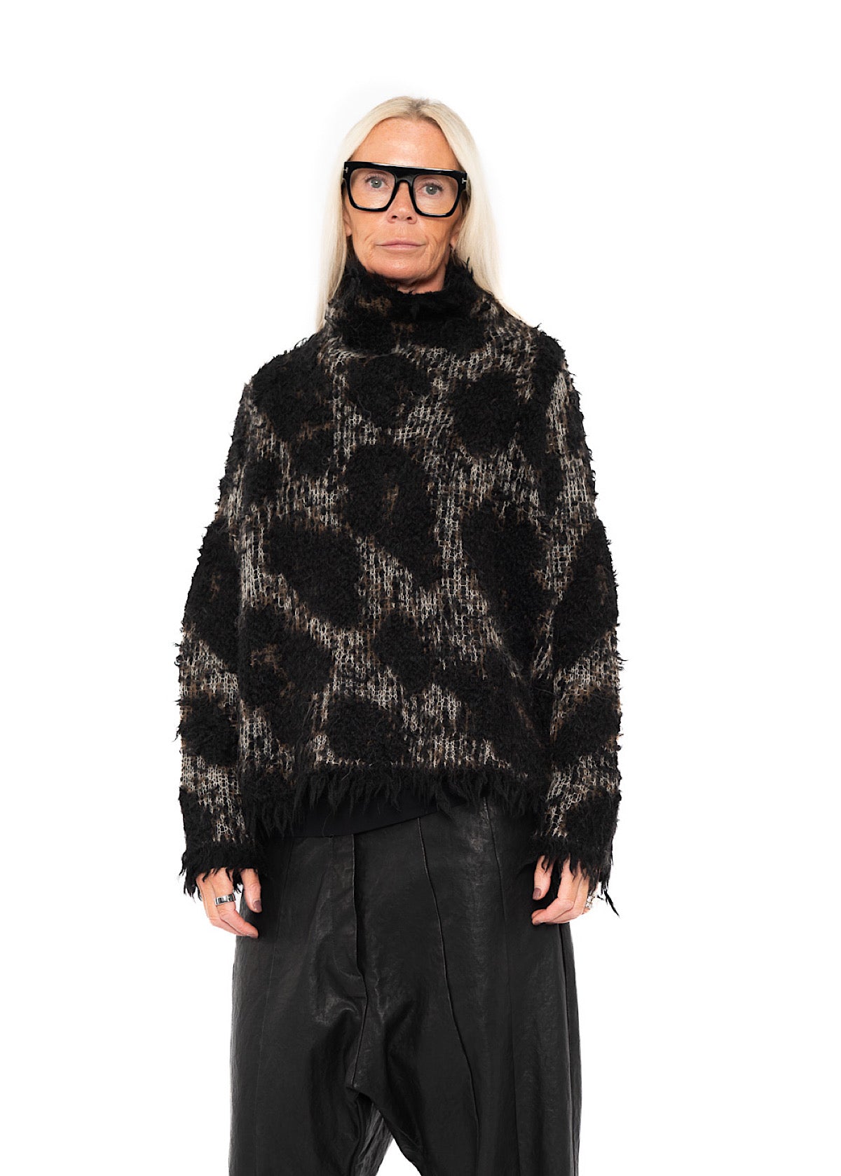 LEOPARD JACQUARD ALPACA PULLOVER