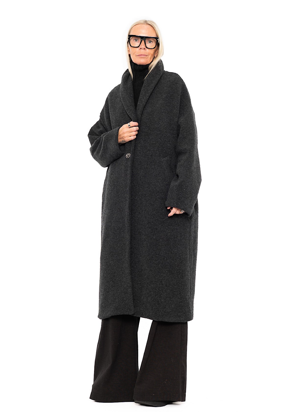 WOOL-BLEND COAT WITH SCARF