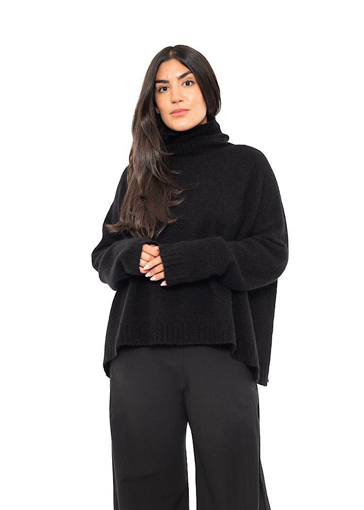 BRUSHED MÉLANGE KNITTED PULLOVER