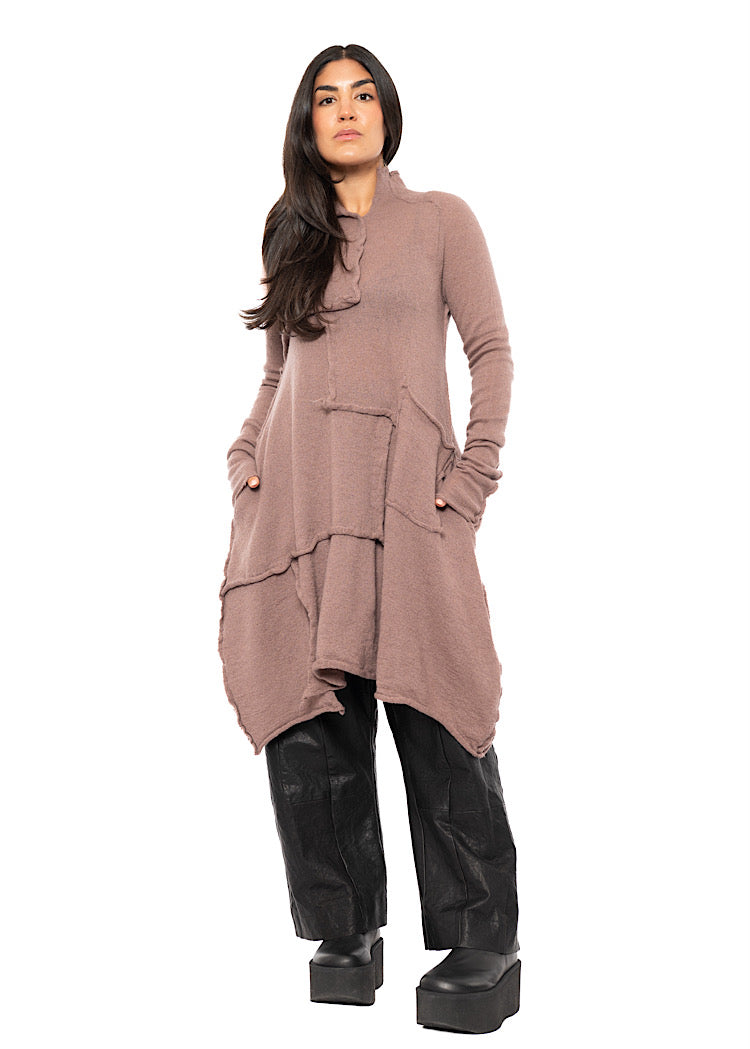 ASYMMETRIC WOOL KNITTED TUNIC