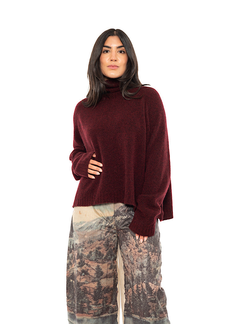 BRUSHED MÉLANGE KNITTED PULLOVER