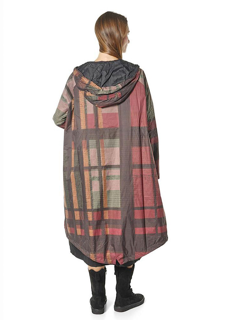 TECHNICAL RAIN COAT *BLACK* (Shown in CHECK MULTICOLOUR)