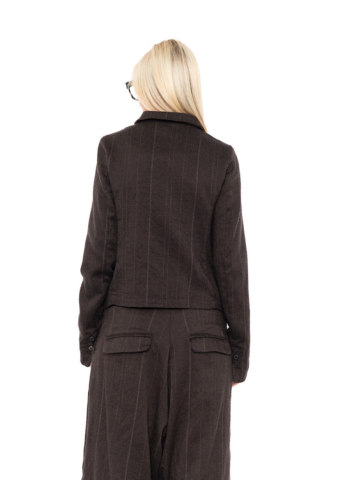 PINSTRIPE WOOL TAILORED JACKET
