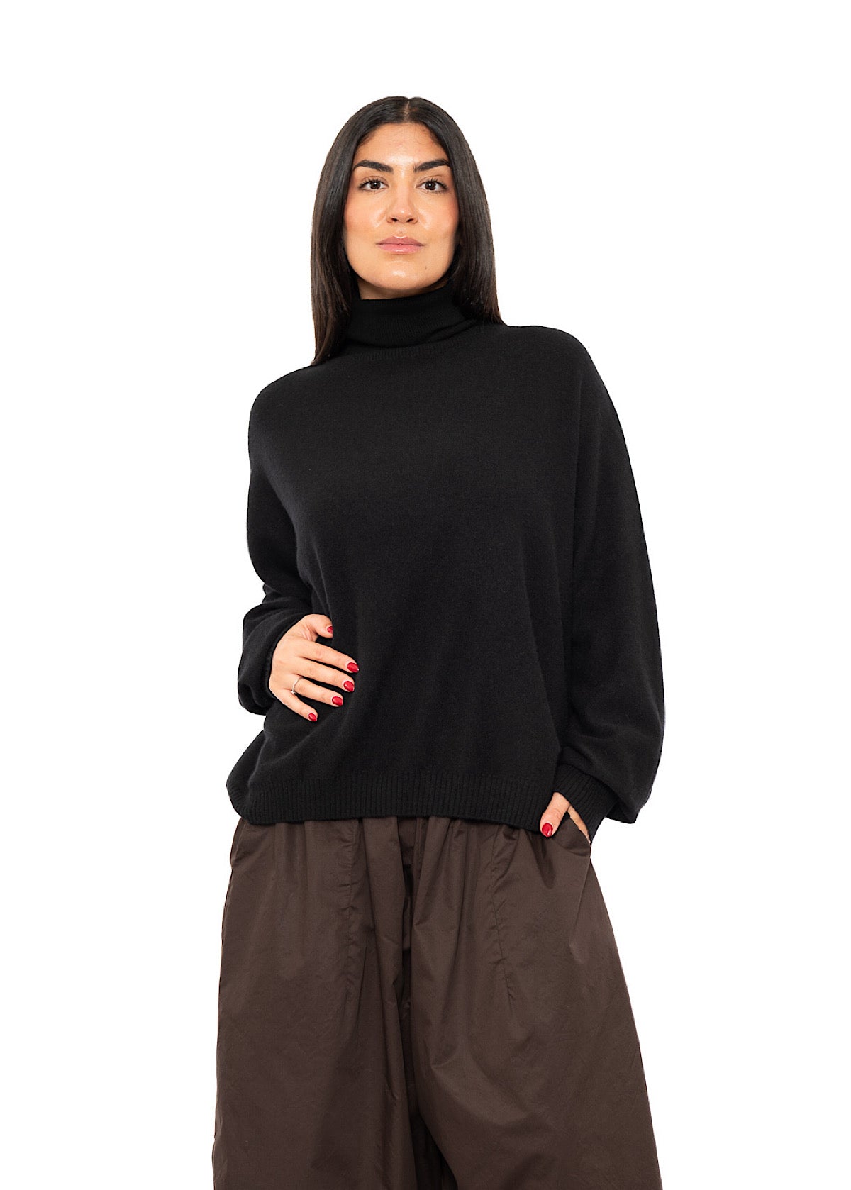 ROLL NECK CASHMERE PULLOVER