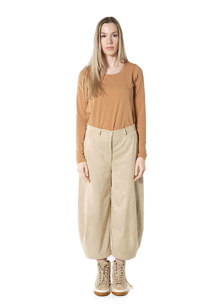 FAUX SUEDE BALLOON TROUSER *BRONZE* (Shown in SAND)