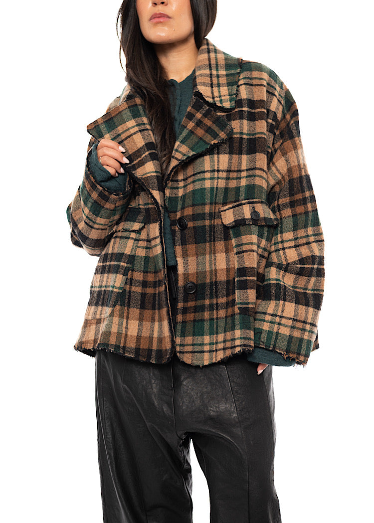OVERSIZED CHECK WOOL JACKET