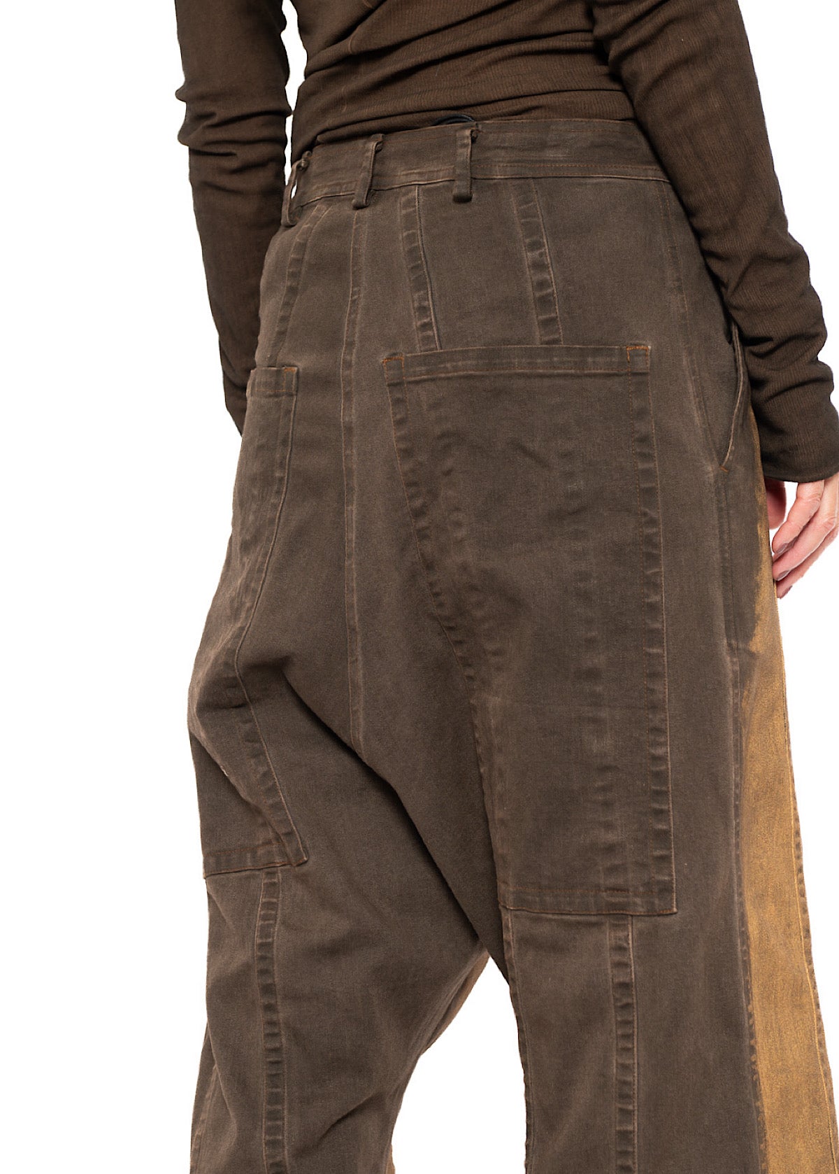 HAND-PAINTED GOLD DENIM TROUSER