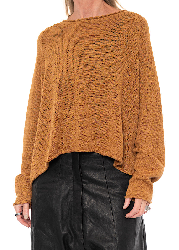 LINEN-BLEND KNITTED PULLOVER