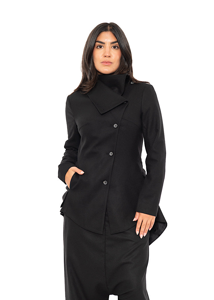 ASYMMETRIC TAILORED WOOL JACKET