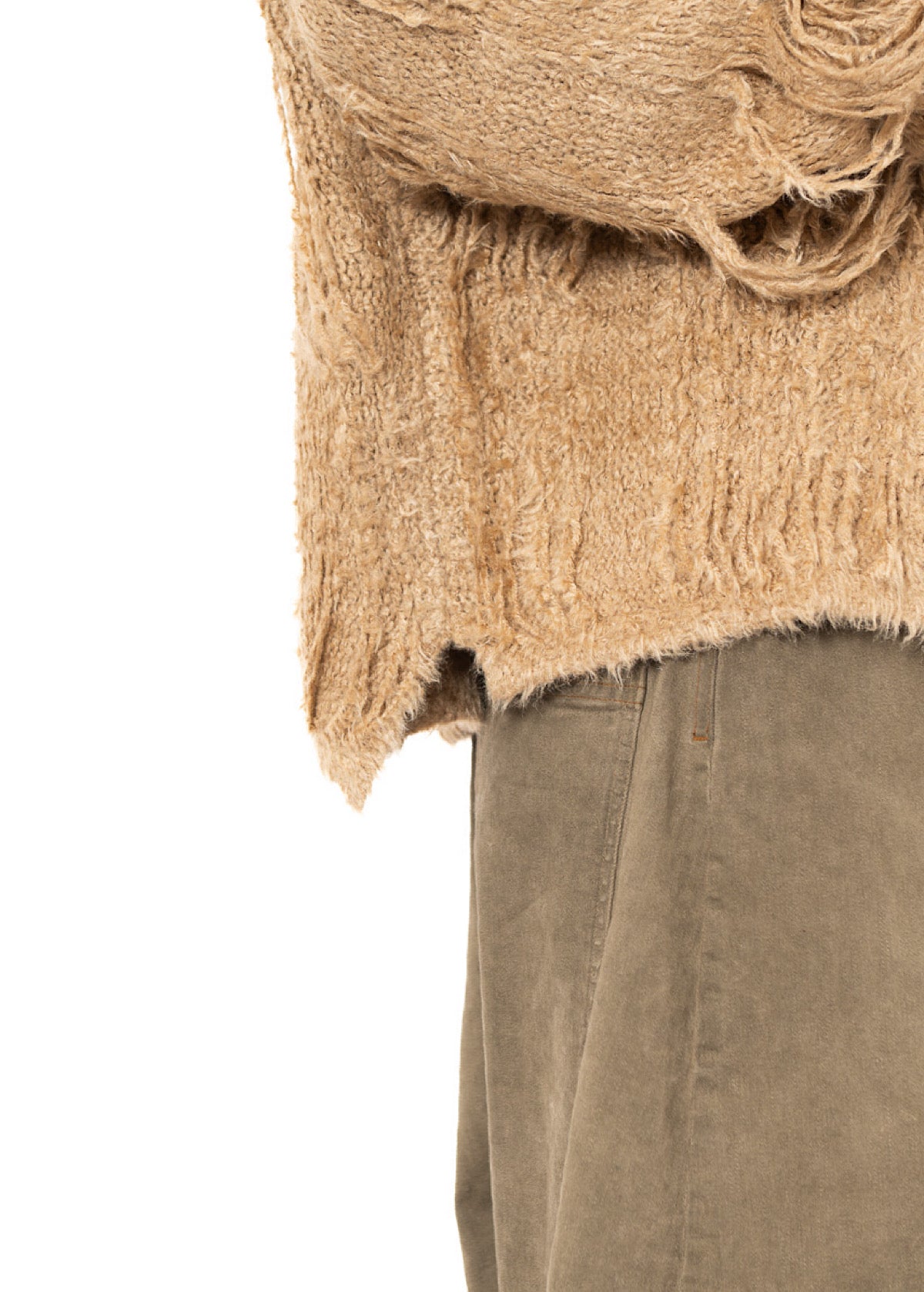 LADDERED SILK KNIT PULLOVER