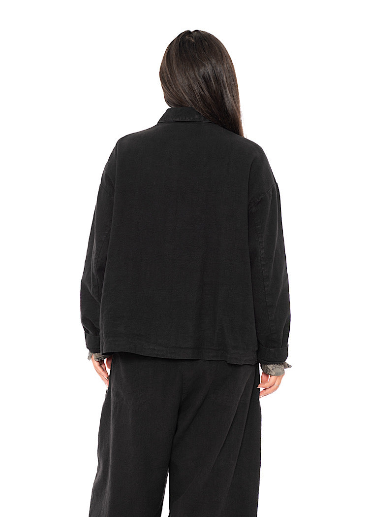 LINEN-COTTON UTILITY JACKET