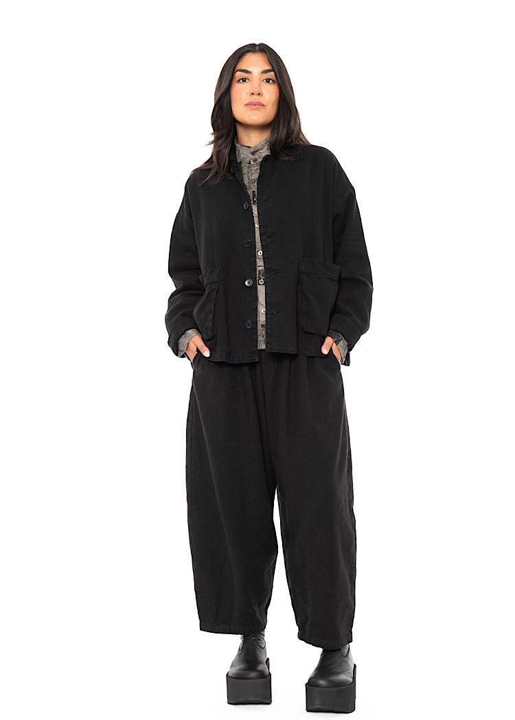 LINEN-COTTON UTILITY JACKET
