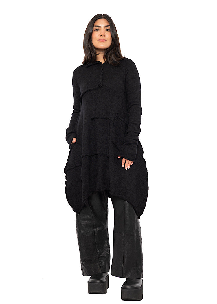 ASYMMETRIC WOOL KNITTED TUNIC