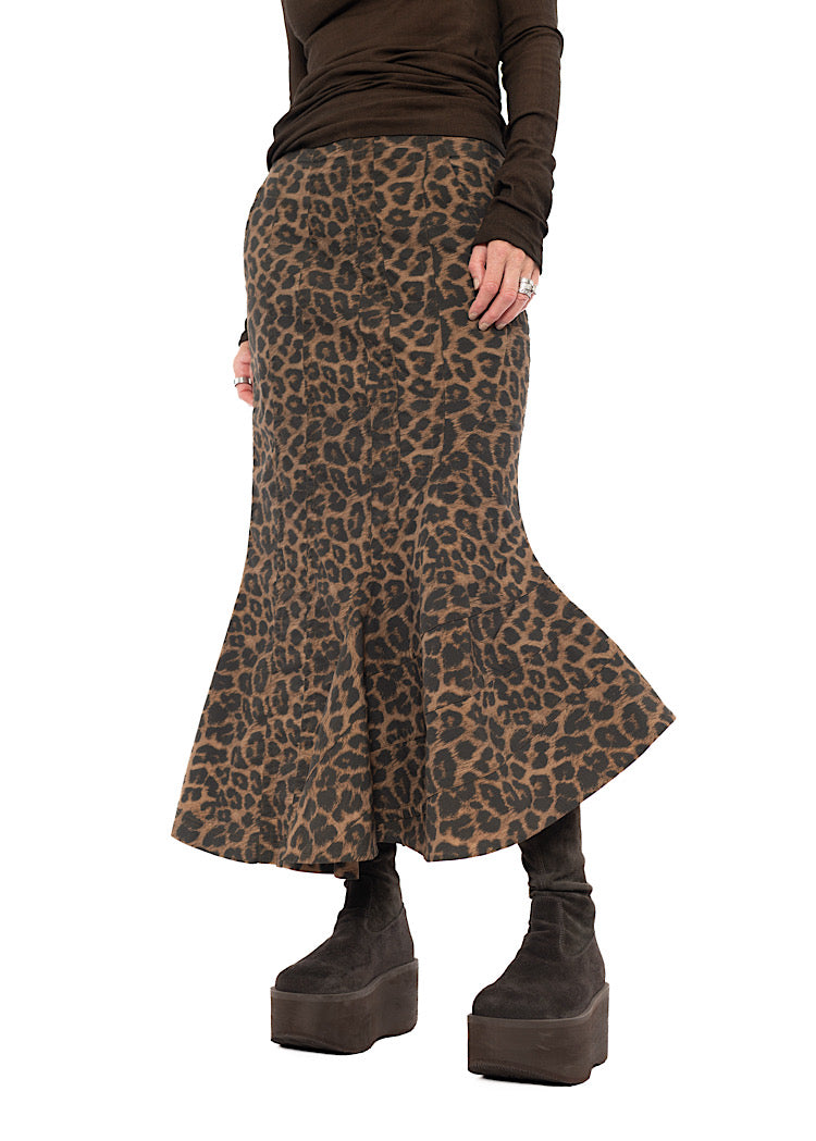 SCULPTURAL LEOPARD SKIRT