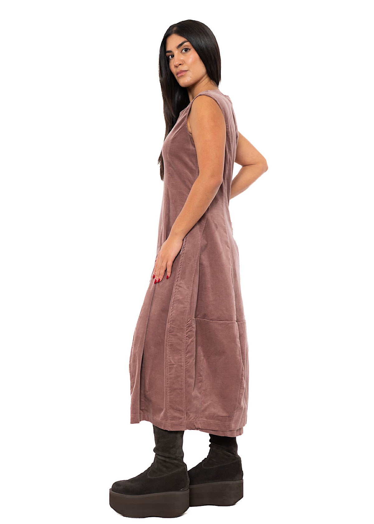 STRETCH-VELVET BALLOON DRESS