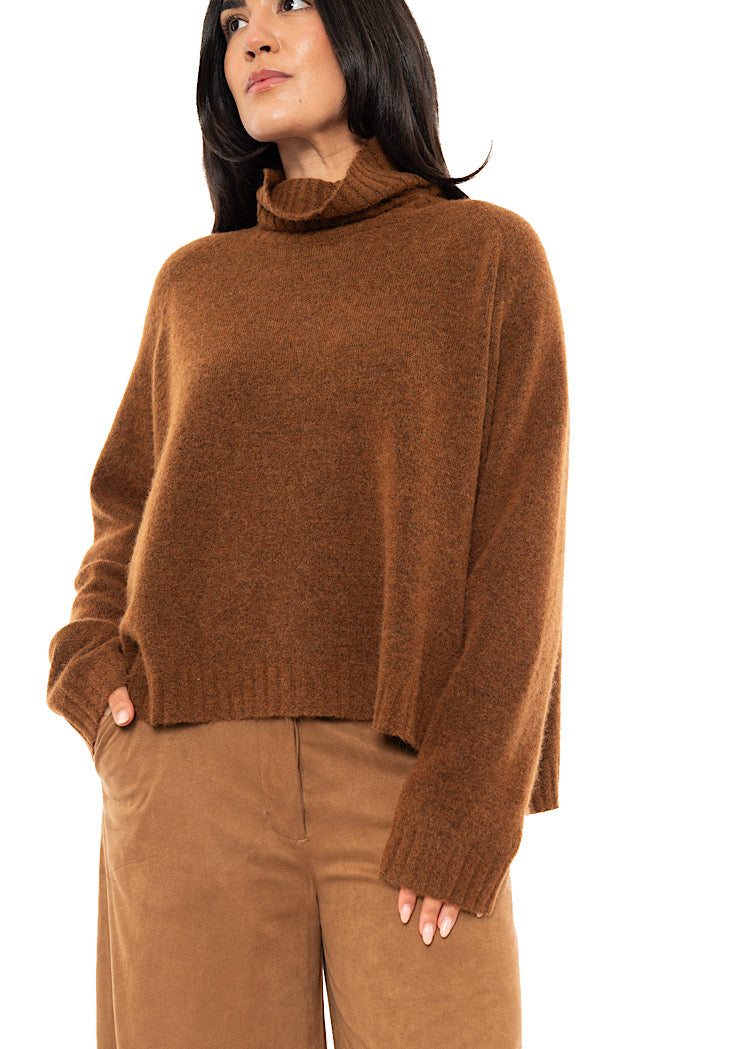 BRUSHED MÉLANGE KNITTED PULLOVER