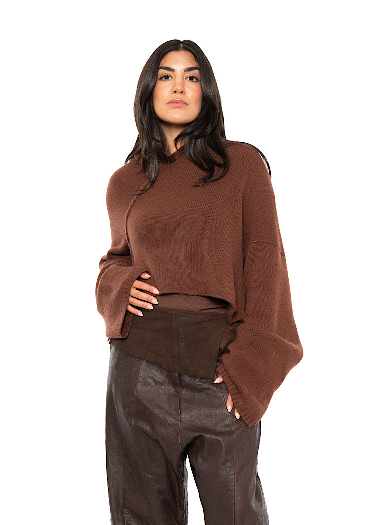 CROPPED MERINO YAK PULLOVER