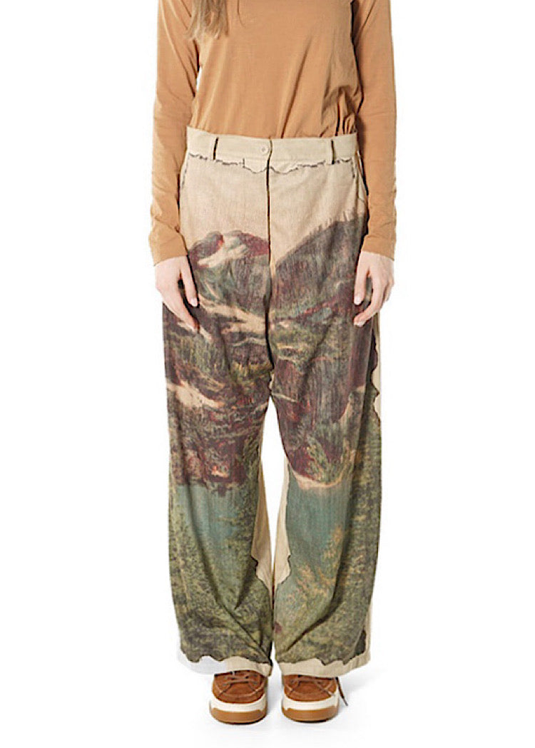 CL WIDE-LEG PRINT FAUX SUEDE TROUSER