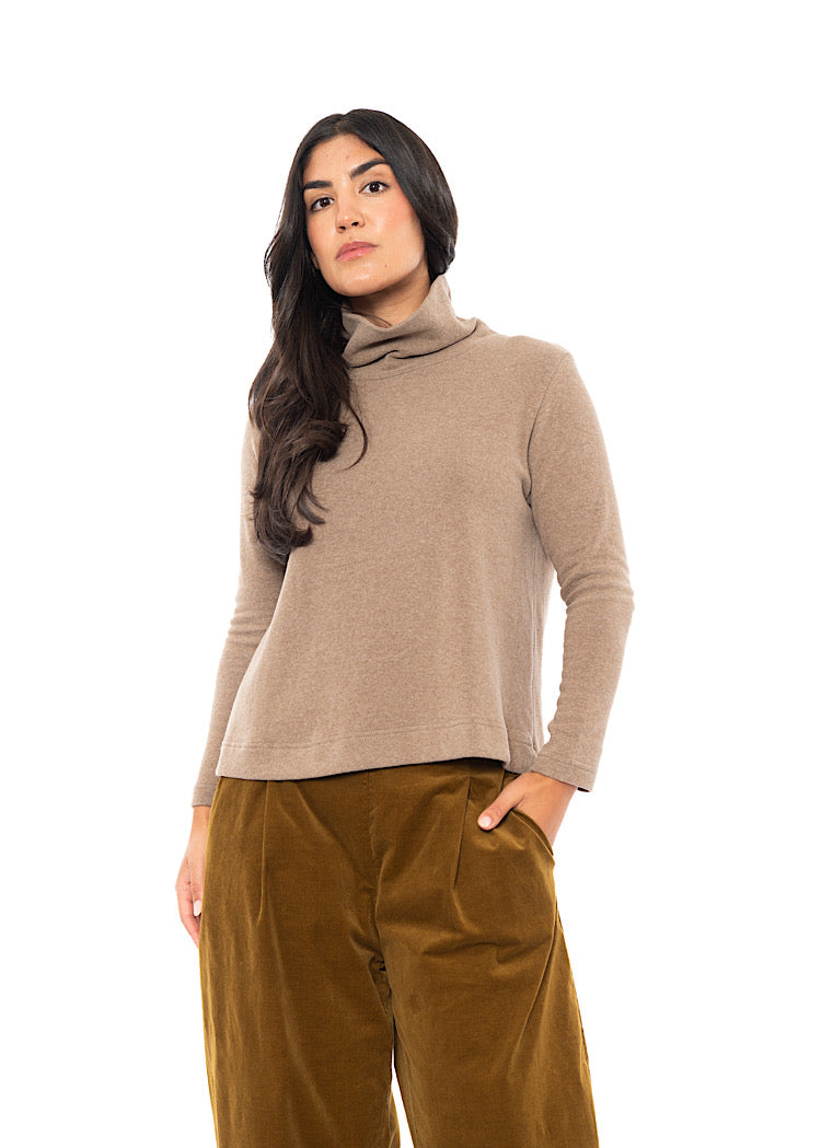 COTTON-FLEECE LYDIA PULLOVER