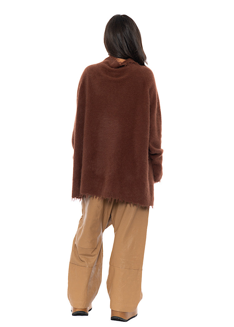 OVERSIZED FOX WOOL SILK KNITTED TUNIC