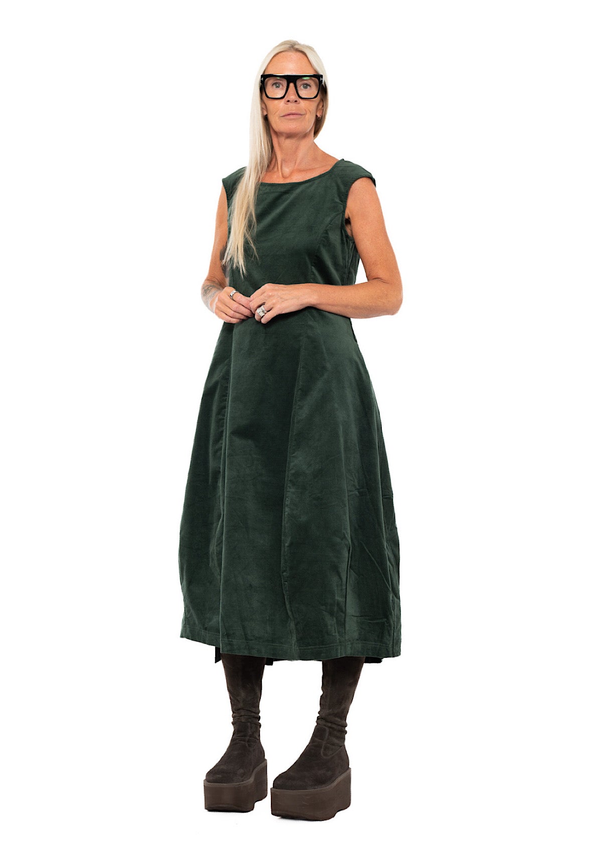 STRETCH-VELVET BALLOON DRESS