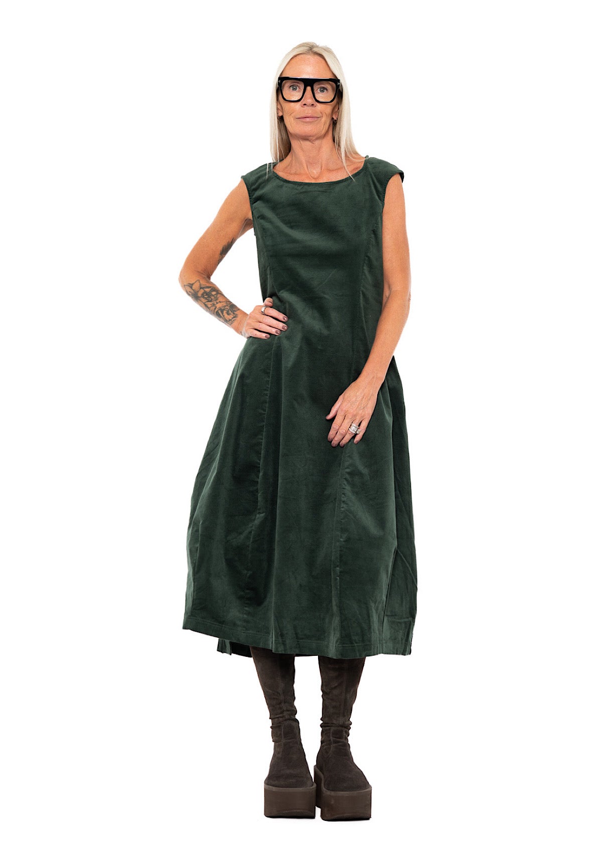 STRETCH-VELVET BALLOON DRESS