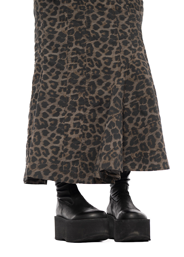 SCULPTURAL LEOPARD SKIRT