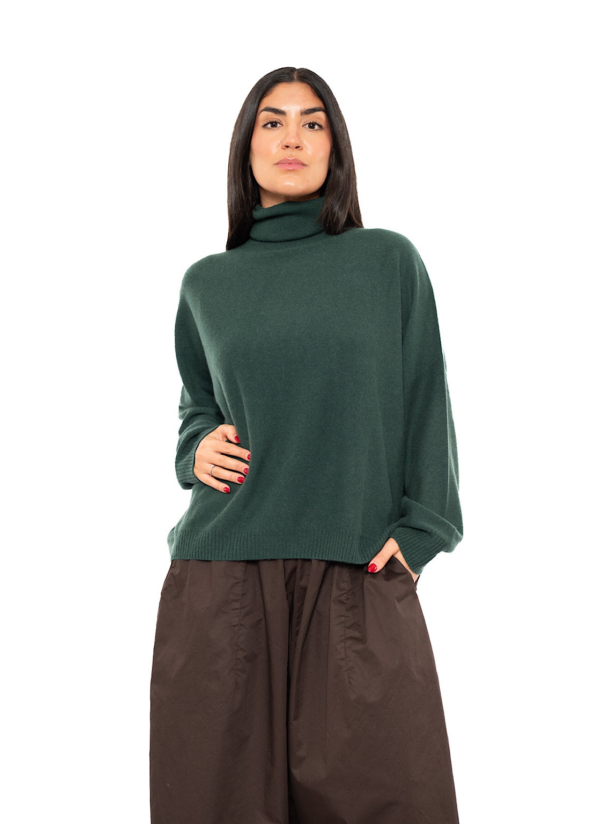 ROLL NECK CASHMERE PULLOVER
