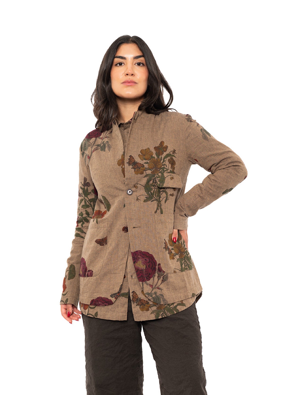 BOTANICAL PRINT TAILORED JACKET