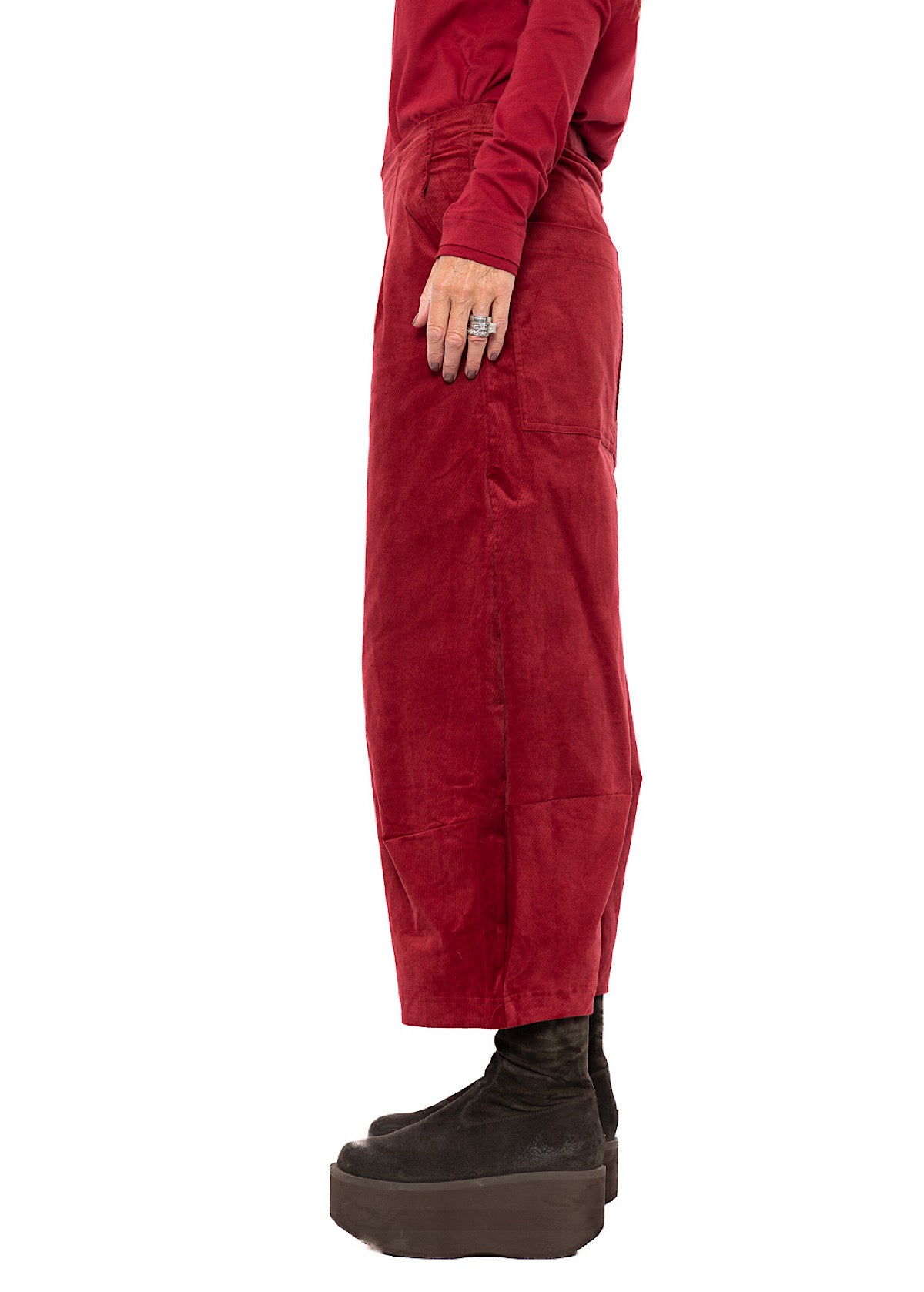 STRETCH-VELVET BALLOON TROUSER