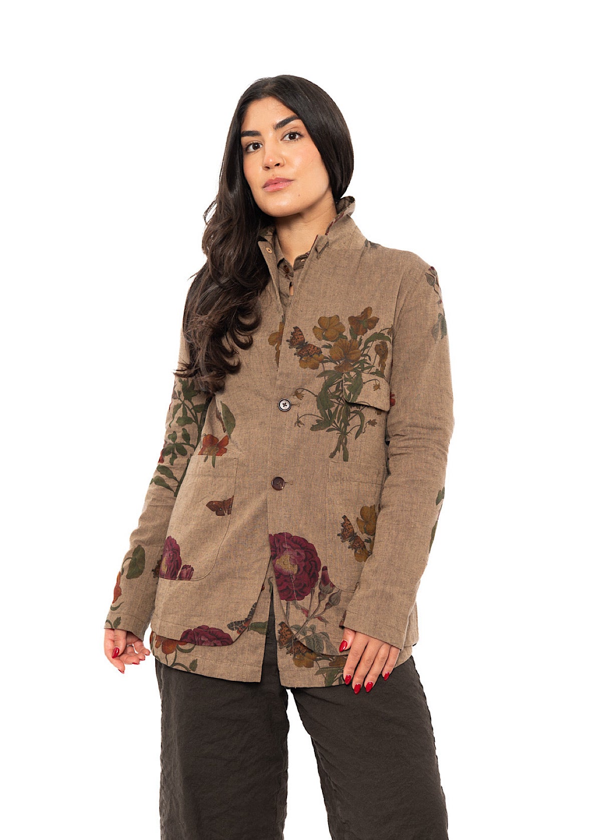 BOTANICAL PRINT TAILORED JACKET