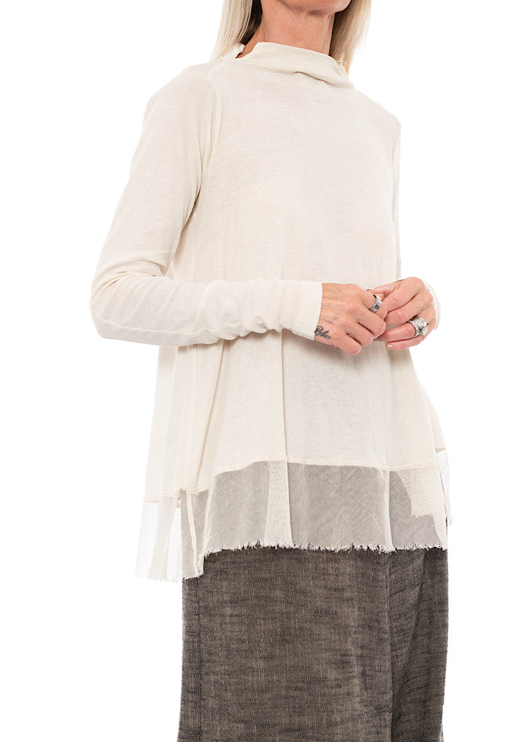 RELAXED NETTED HEM T-SHIRT