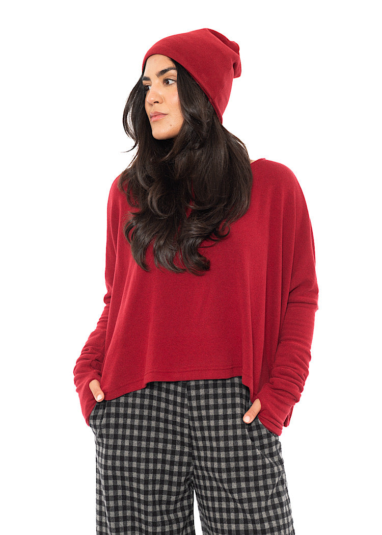 COTTON-FLEECE KAKI HAT