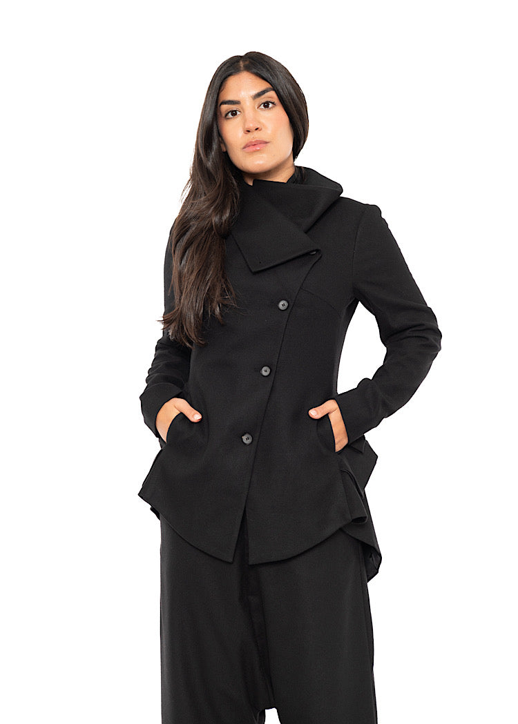 ASYMMETRIC TAILORED WOOL JACKET