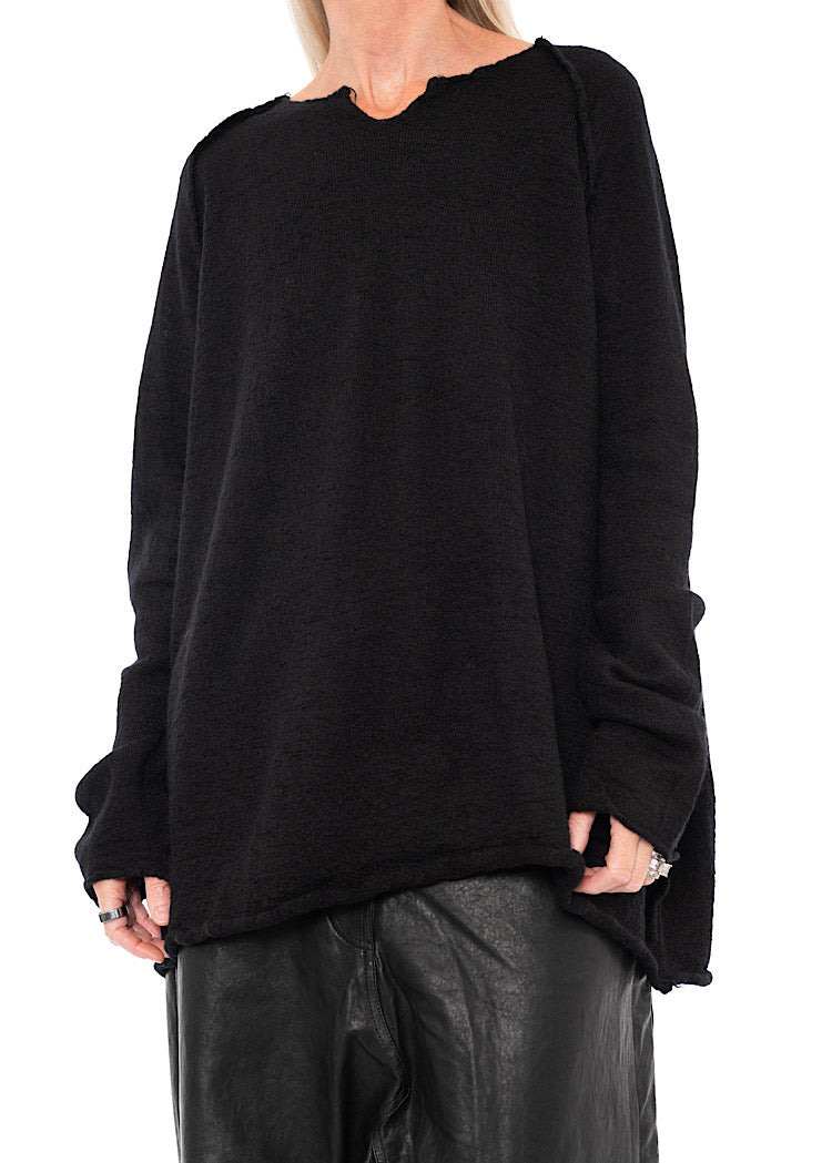 RELAXED BOILED WOOL PULLOVER