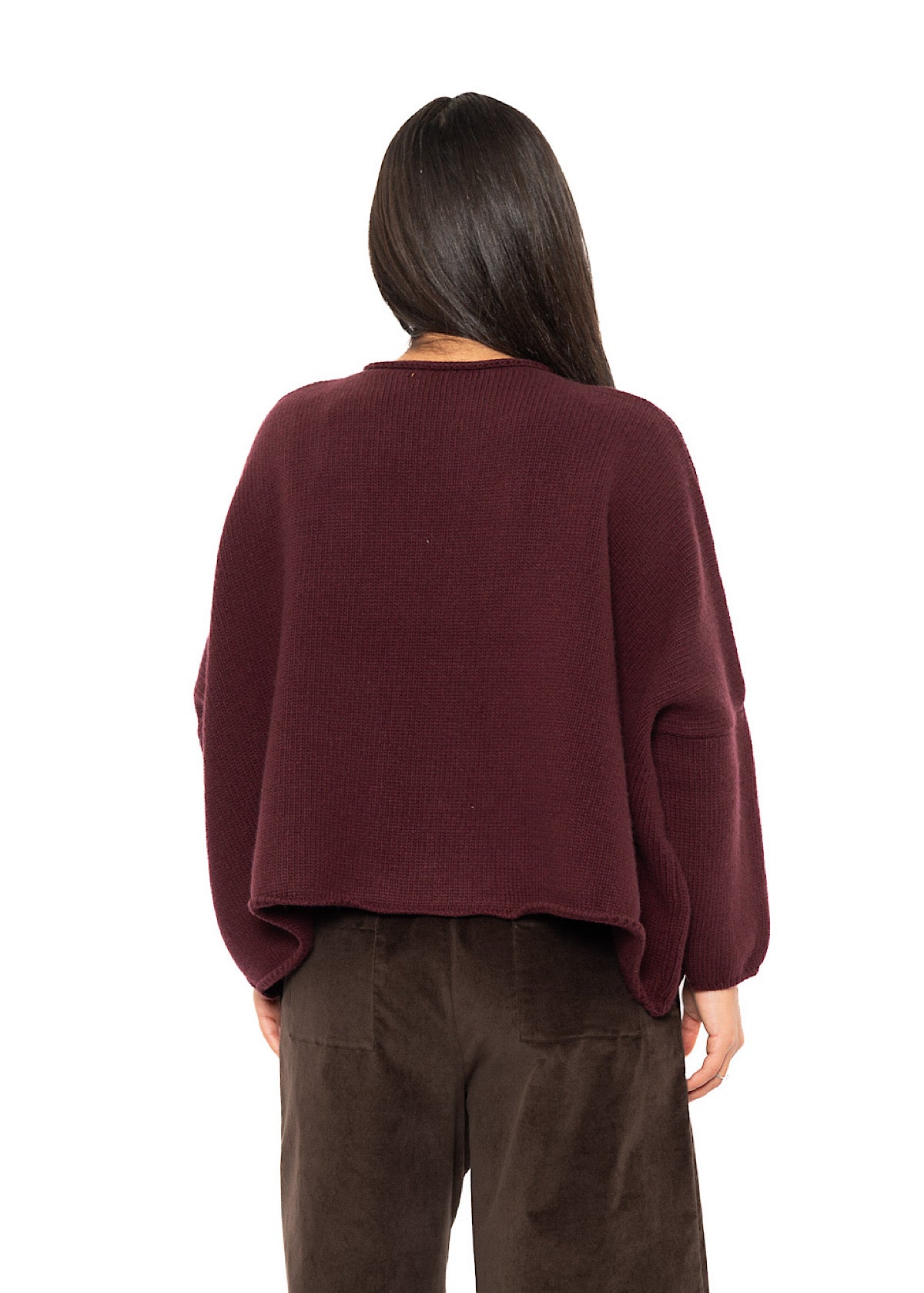 CROPPED CASHMERE BLEND FAUSTA PULLOVER