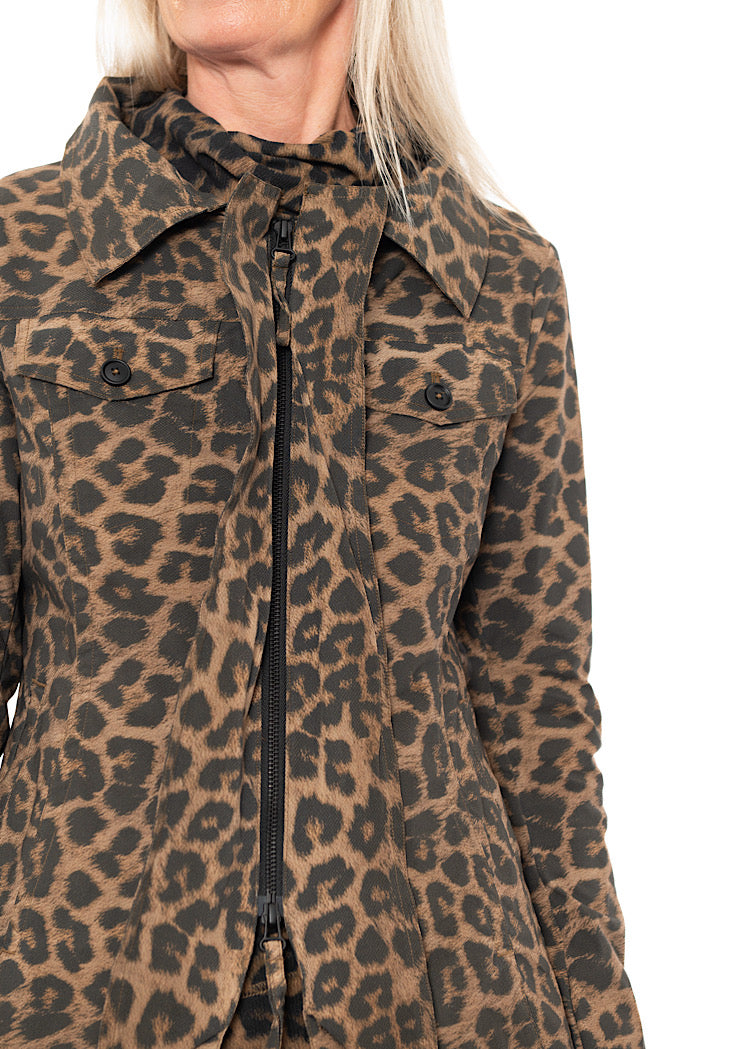 LEOPARD PRINT STRETCH JACKET
