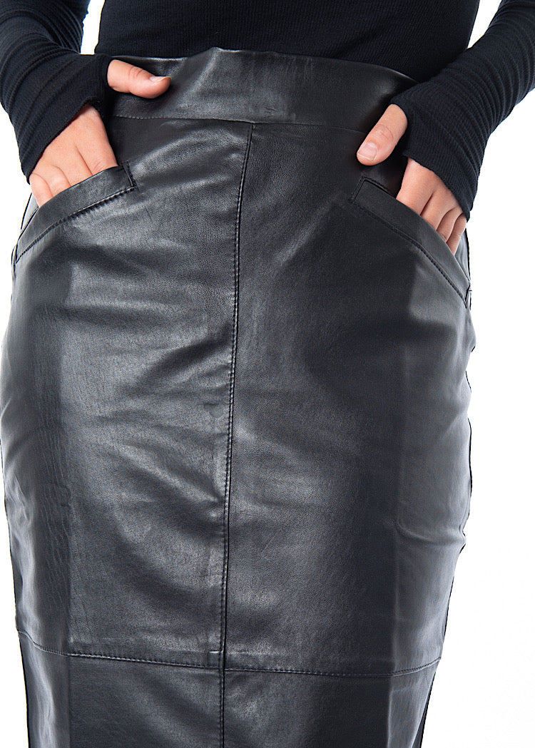 SORT AARHUS LEATHER SKIRT