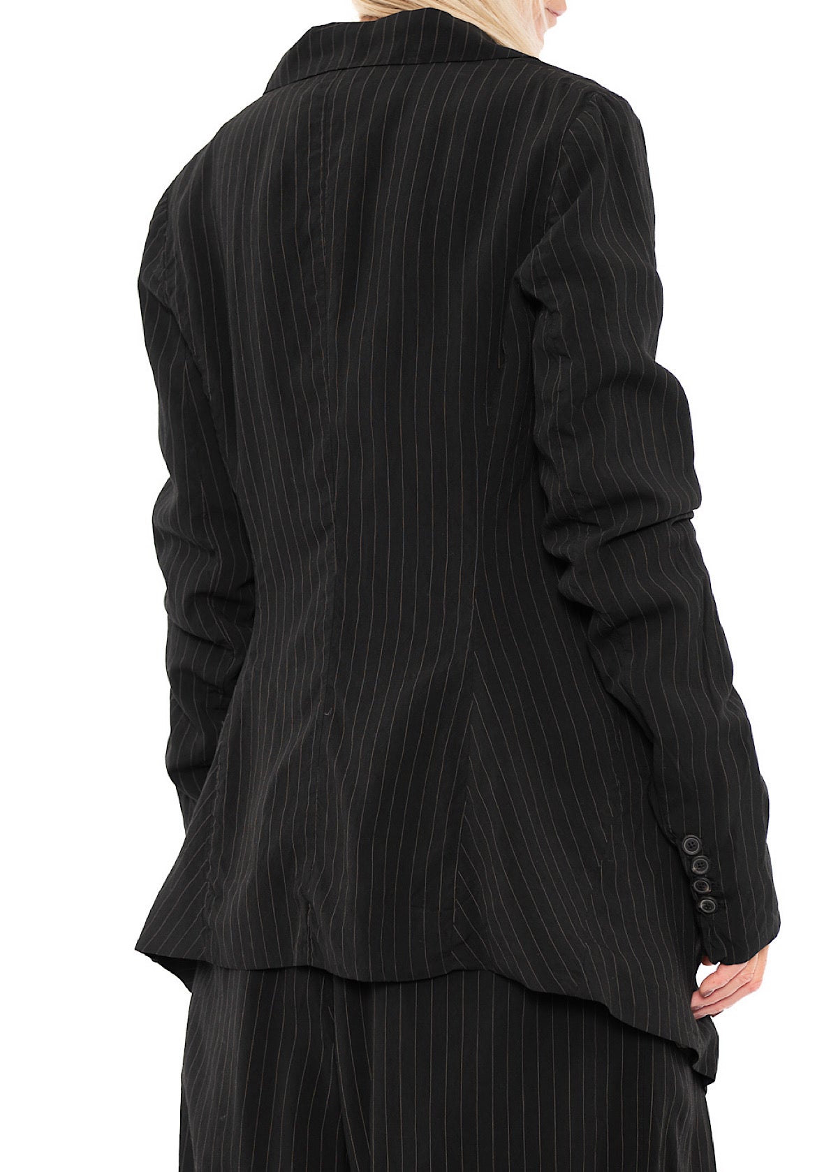 FLUID PINSTRIPE LONGLINE JACKET