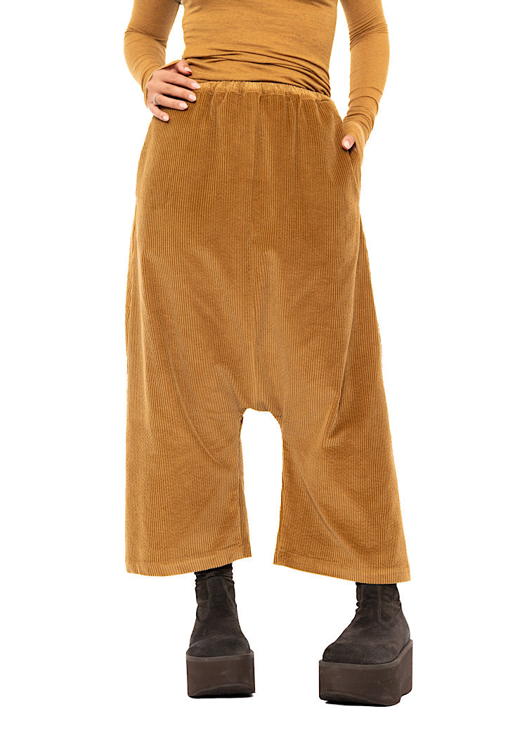 DROP CROTCH STRETCH CORD VELVET TROUSER