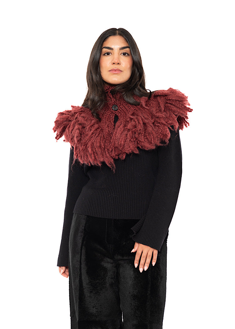 WOOL SILK CASHMERE KNIT COLLAR
