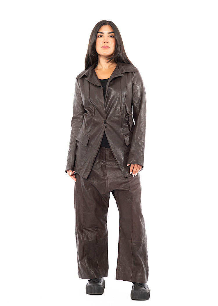 SIGNATURE LEATHER DROP CROTCH TROUSER