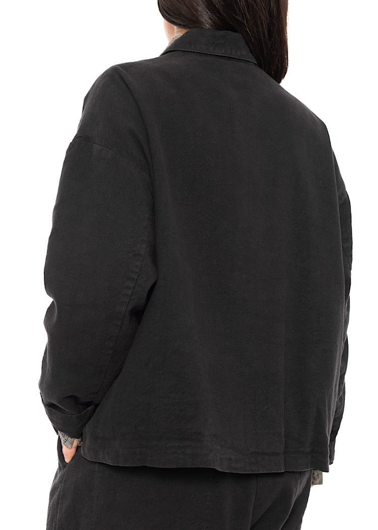 LINEN-COTTON UTILITY JACKET