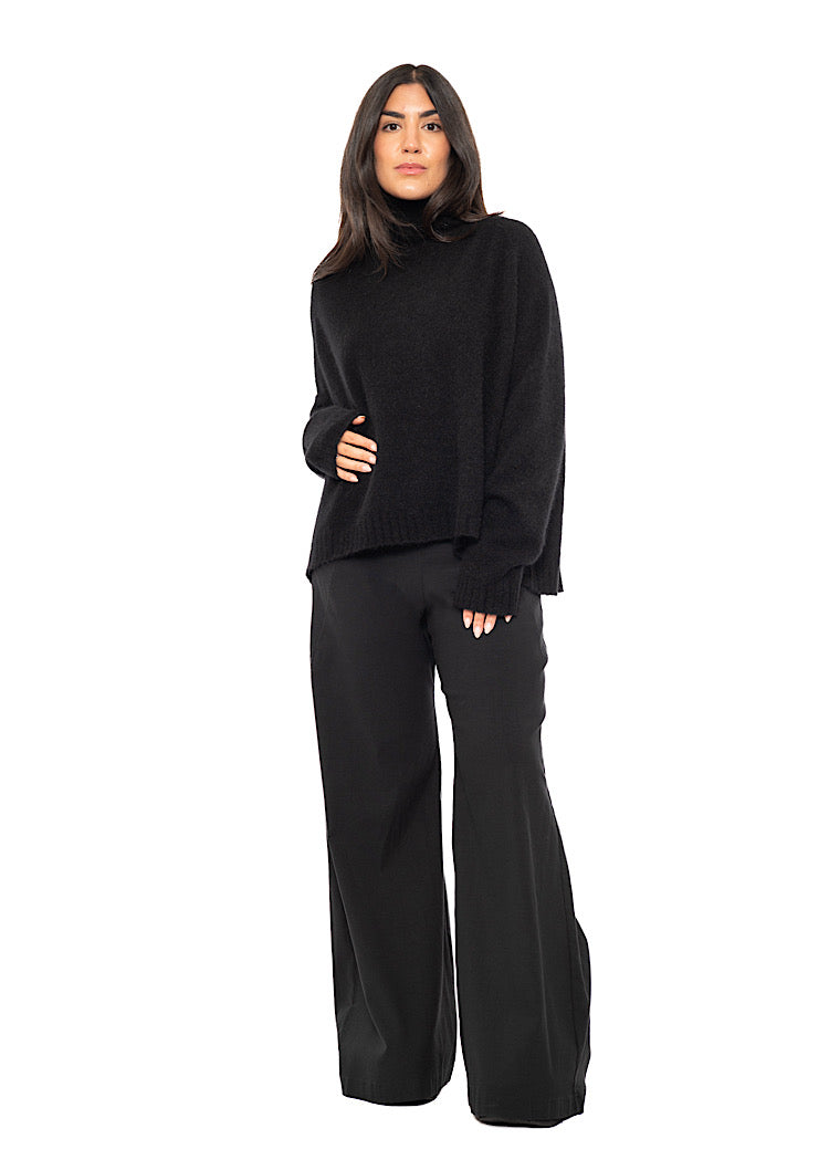 BRUSHED MÉLANGE KNITTED PULLOVER
