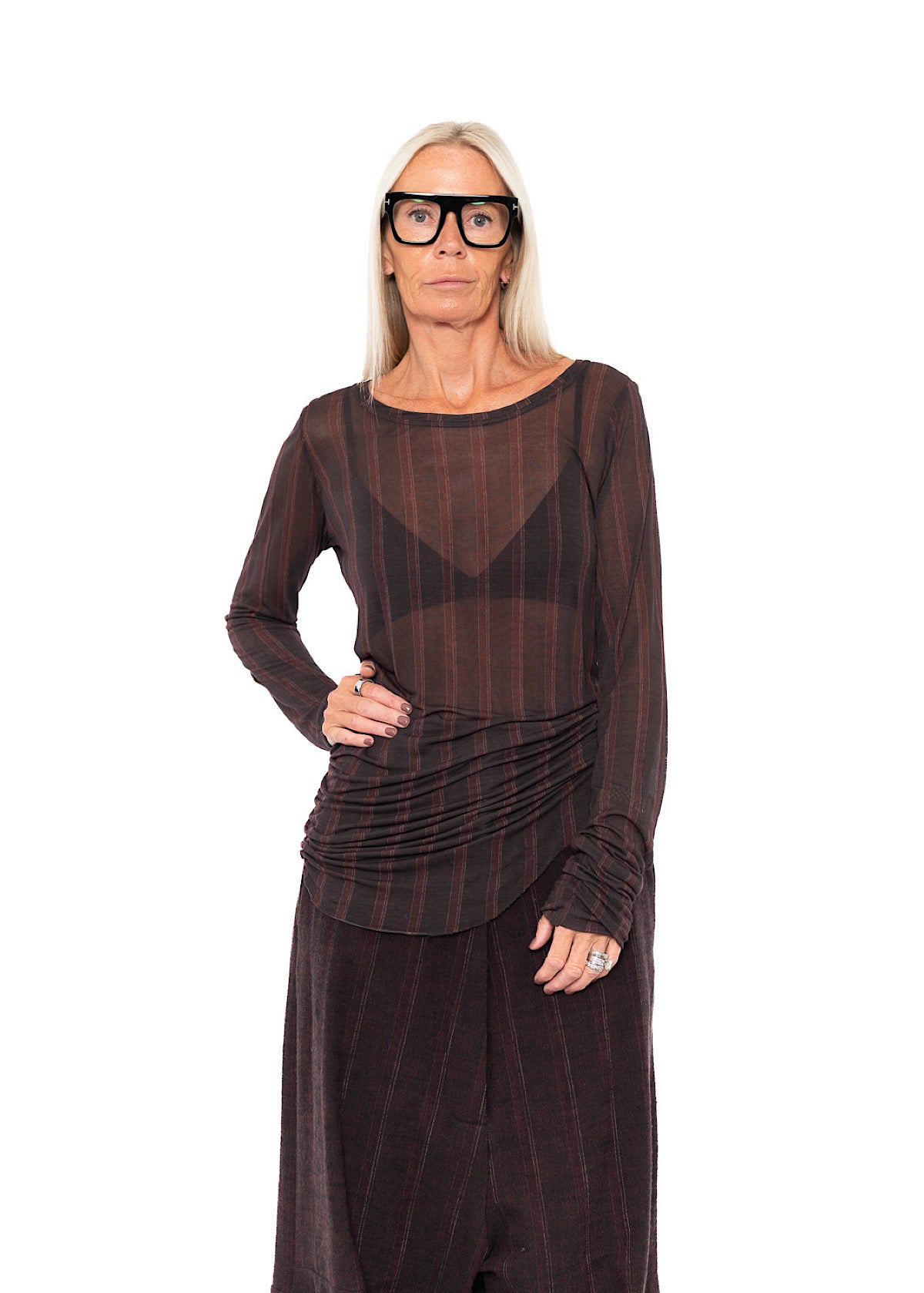 PINSTRIPE LAYERING T-SHIRT