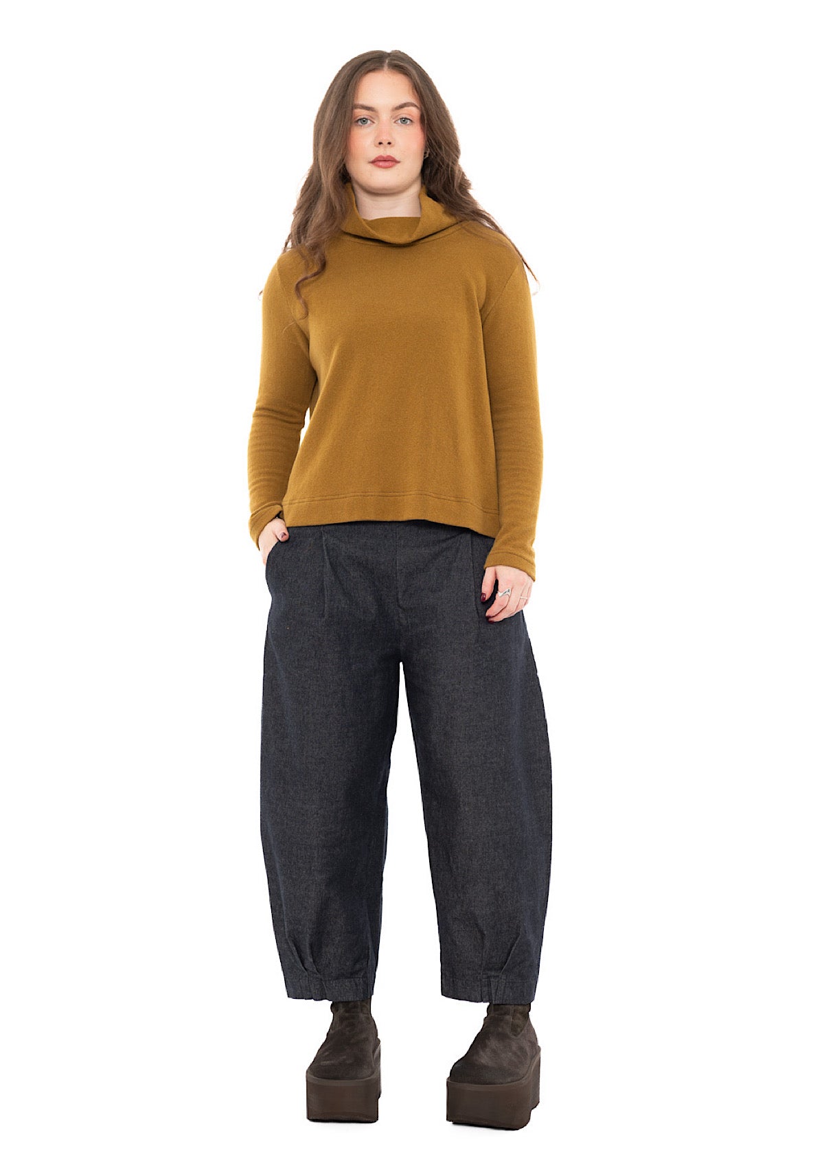 COTTON-FLEECE LYDIA PULLOVER