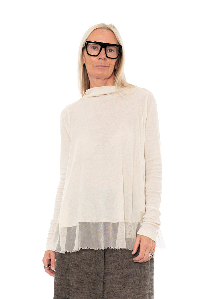 RELAXED NETTED HEM T-SHIRT